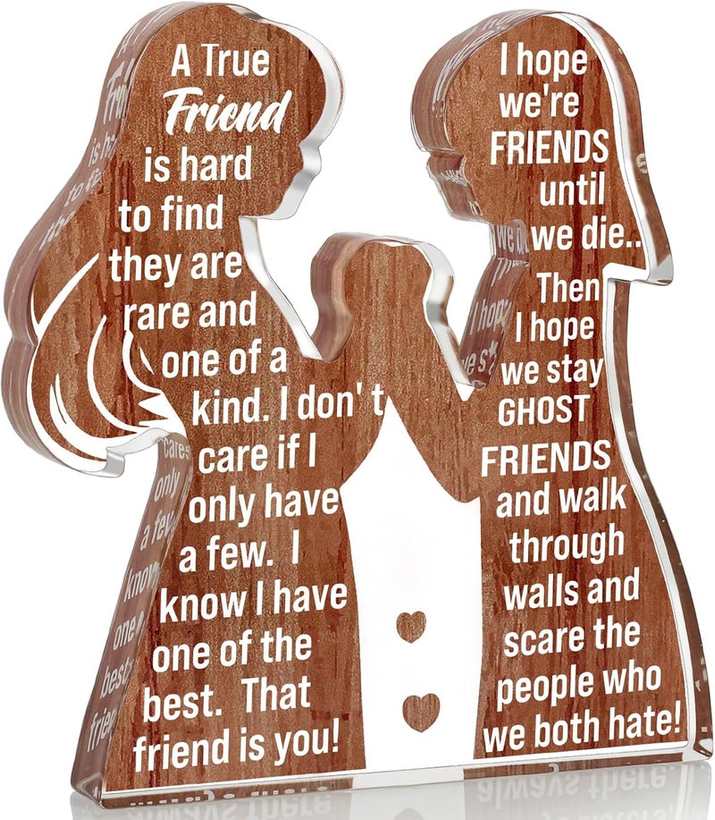 LuoHere Friend Birthday Gifts for Women Friendship Best Friend Valentines Ideas Soul Sister Female Bestie BFF, Mothers Day Christmas Unique Gifts Friends Forever Inspirational Cheer up Thank You Friend Plaque - Image 1
